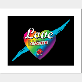 Love Cancels Hate Rainbow Heart Posters and Art